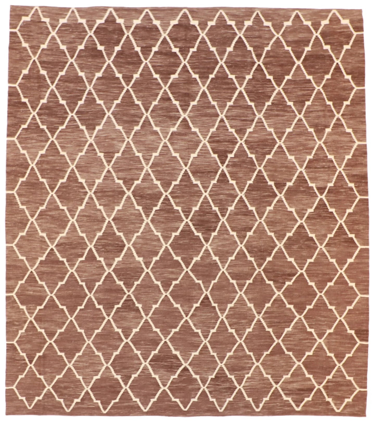 8.5 x 9.7 - Kilim Fine/Wool Geometric Rectangle - Finest Hand-Made Quality Wool — 63394