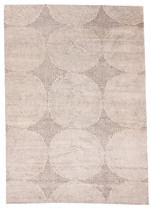 9.10 x 13.8 - Modern Fine/Wool/Silk All Over Rectangle - Finest Hand-Knotted Quality Wool — 63455