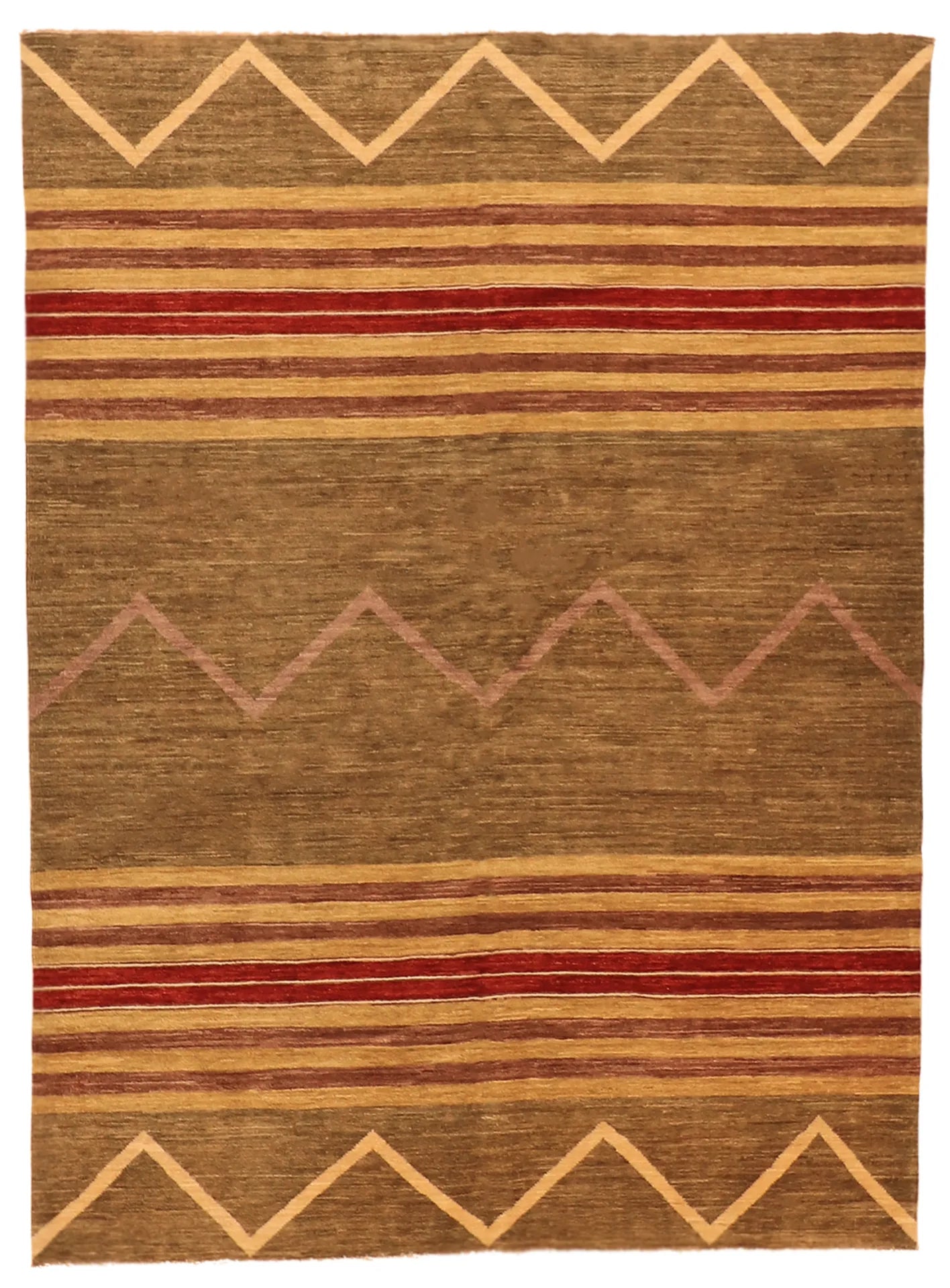 5 x 6.10 - Mountain Modern Wool Western Rectangle - Finest Hand-Knotted Quality Wool — 63505