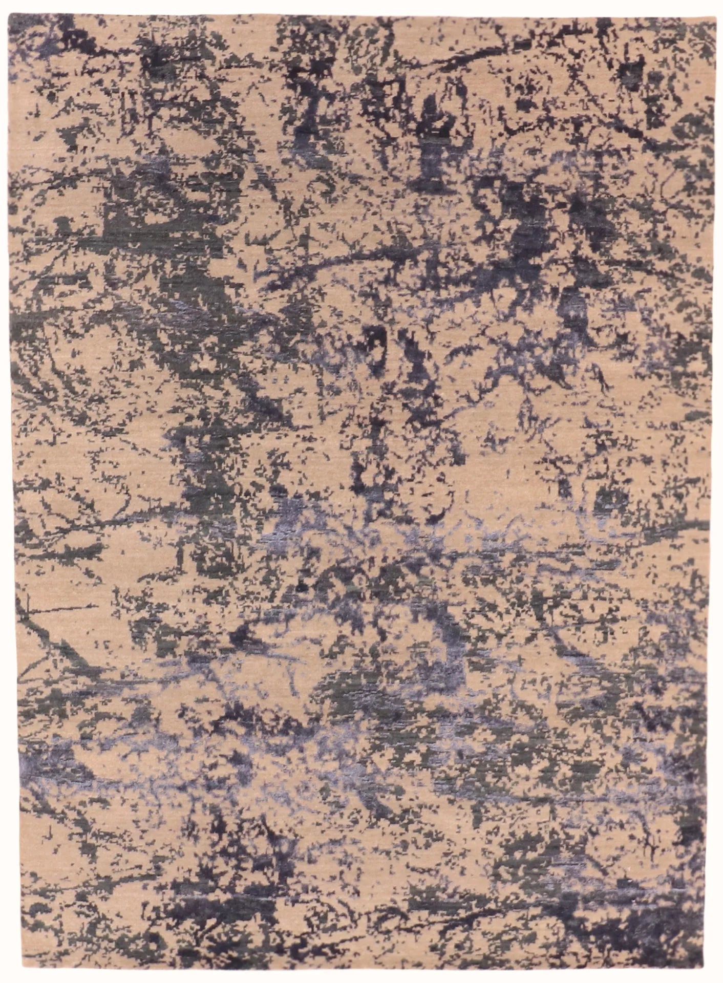 5.1 x 6.11 - Modern Wool Contemporary Rectangle - Finest Hand-Knotted Quality Wool — 63524