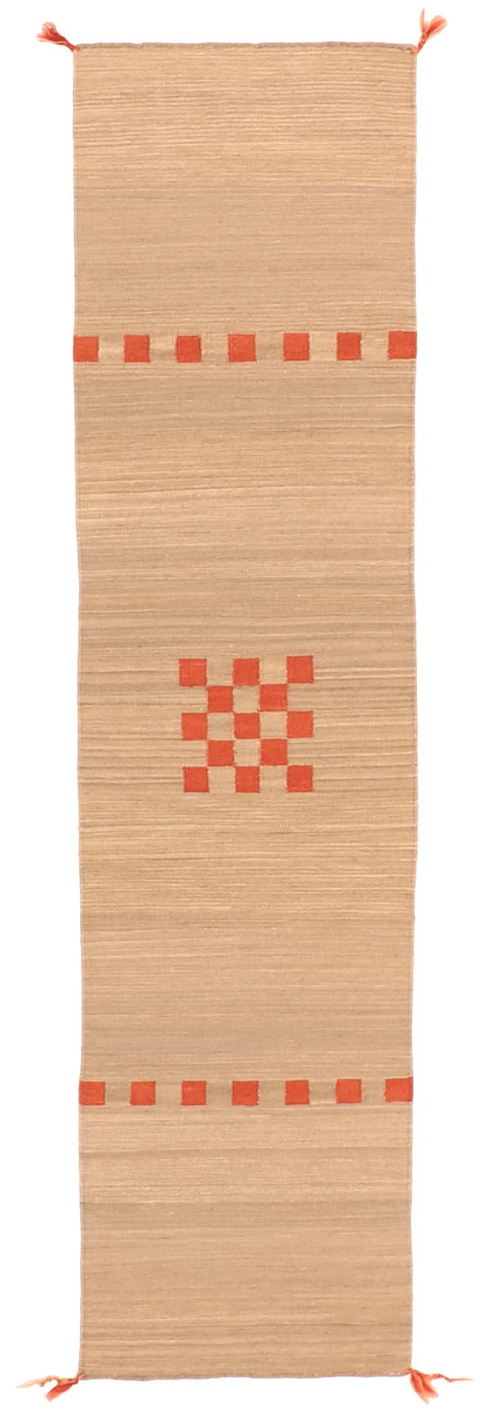 W 2 - L 8.1 - Navajo Fine/Wool All Over Rectangle - Finest Hand-Made Quality Wool - 63617