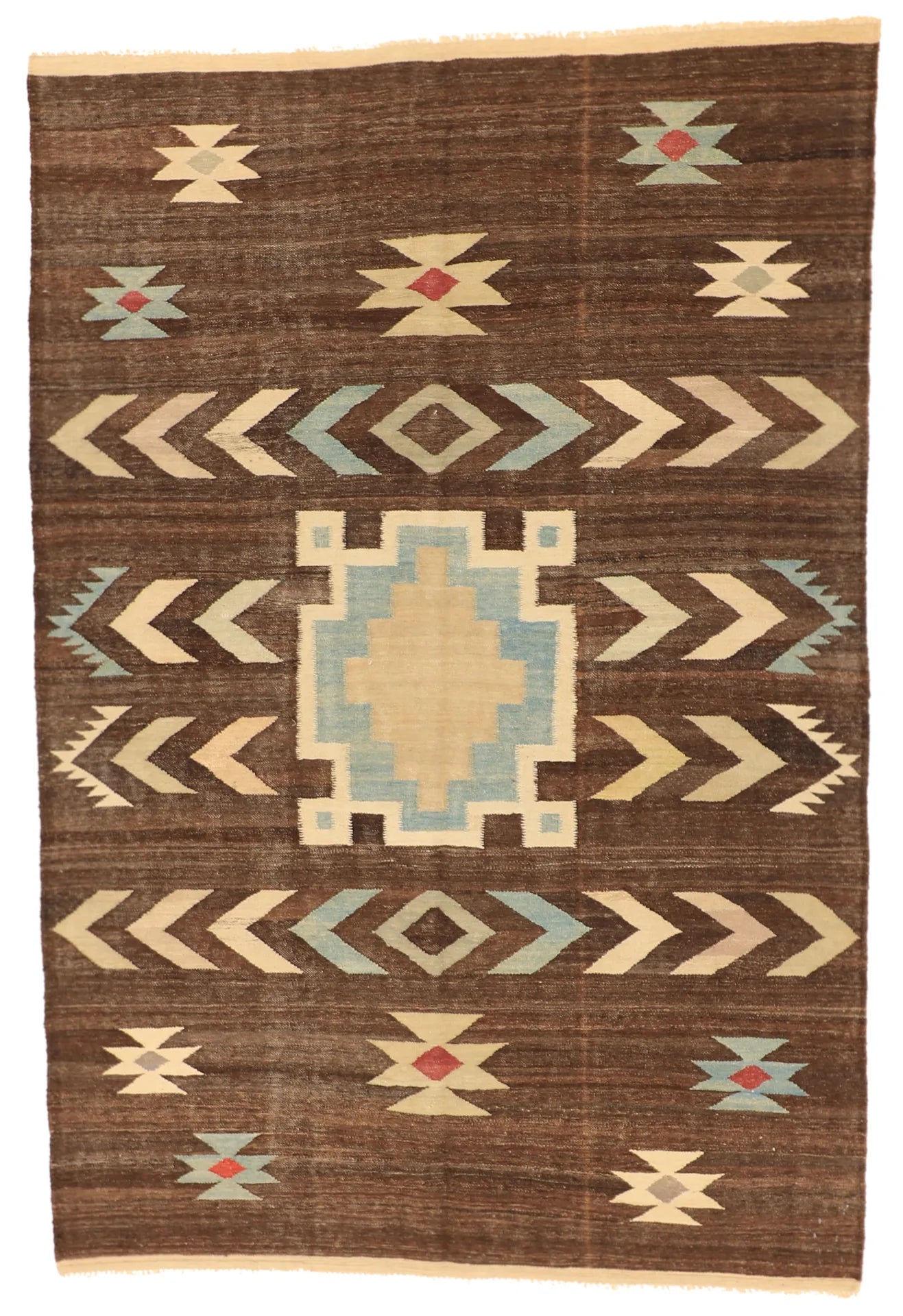 5.7 x 8.4 - Kilim Fine/Wool Modern Rectangle - Finest Hand-Made Quality Wool — 63681
