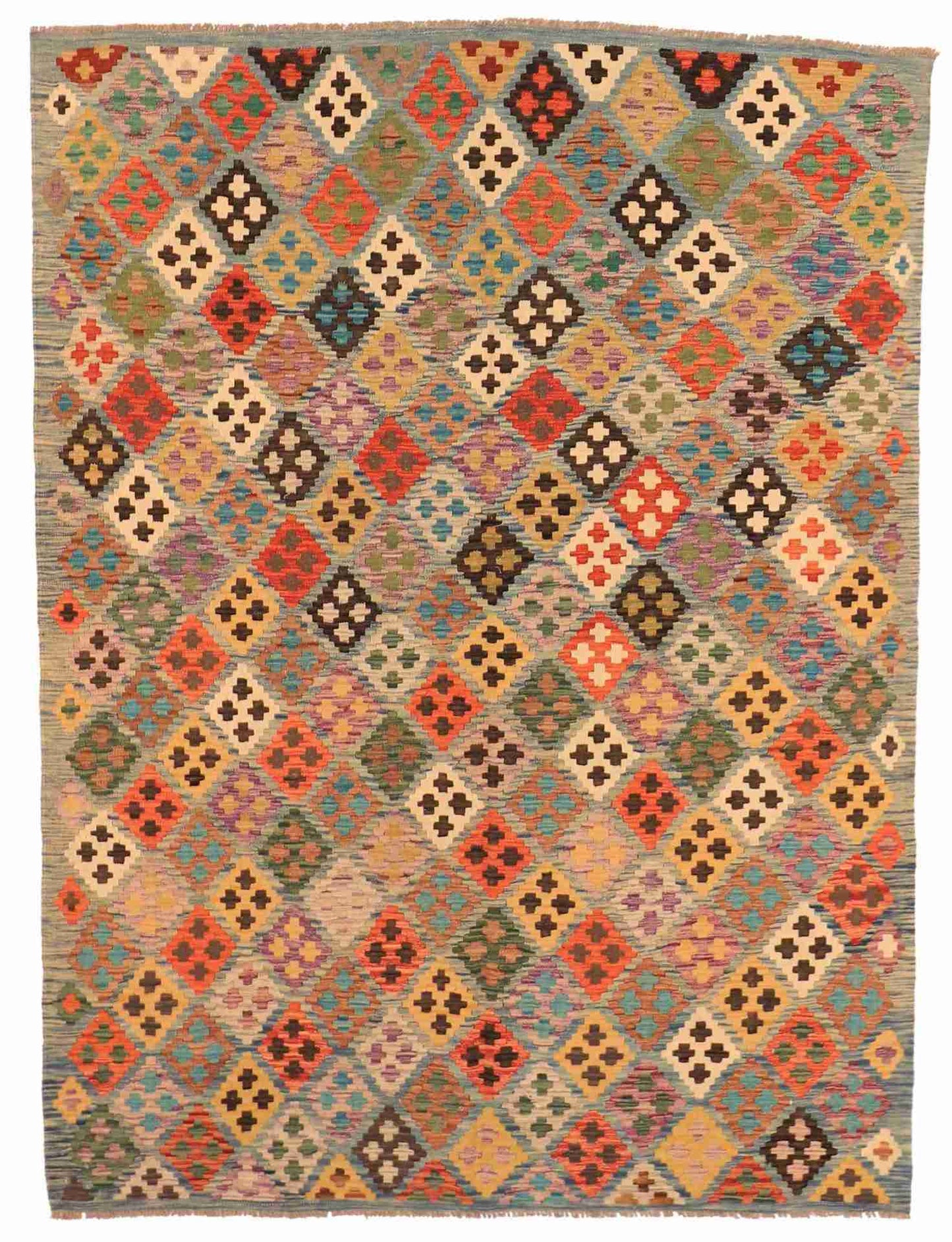 5.9 x 7.11 - Kilim Fine/Wool All Over Rectangle - Finest Hand-Made Quality Wool - 63696
