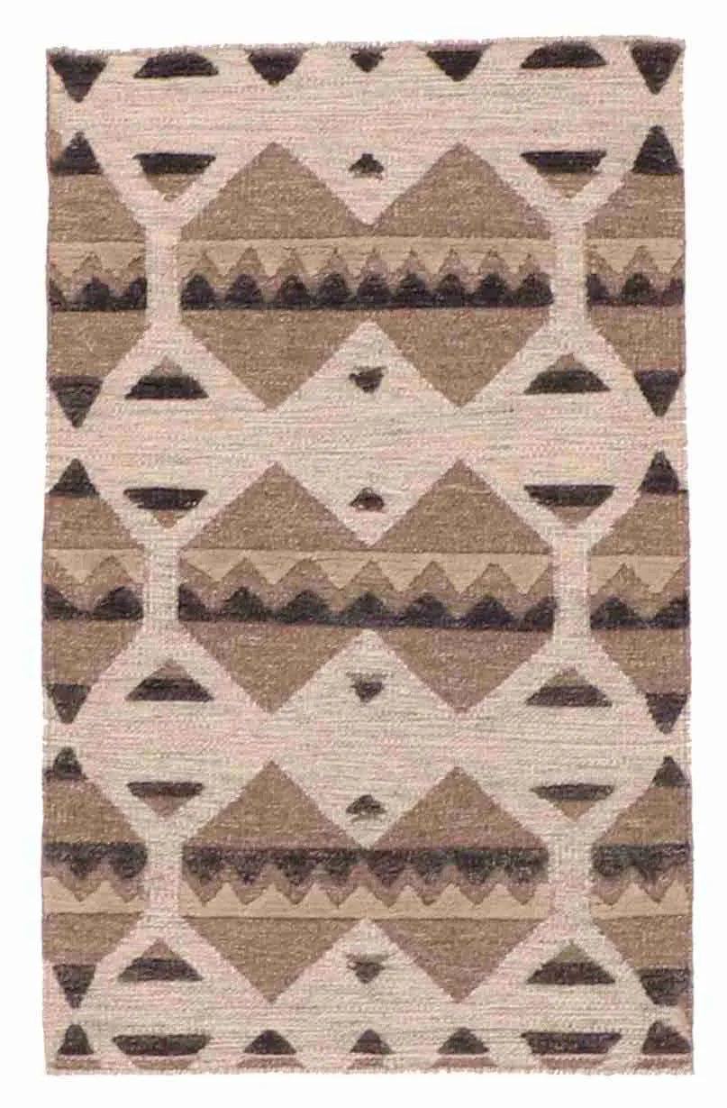 3 x 4.10 - Kilim Fine/Wool Modern Rectangle - Finest Hand-Made Quality Wool — 63827