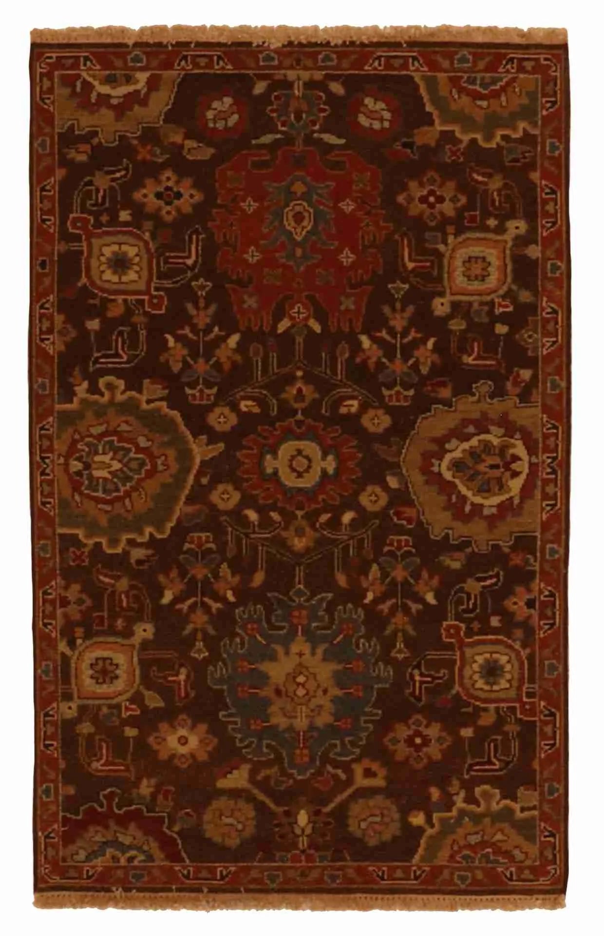 3.1 x 5 - Kerman Wool Floral Rectangle - Finest Hand-Knotted Quality Wool — 63835