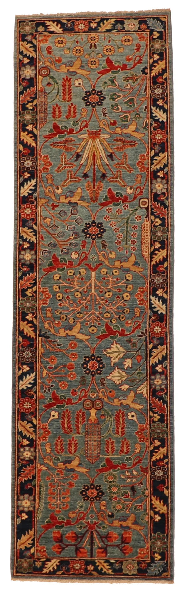 2.10 x 9.10 - Tree of Life Fine/Wool All Over Rectangle - Finest Hand-Knotted Quality Wool — 63904