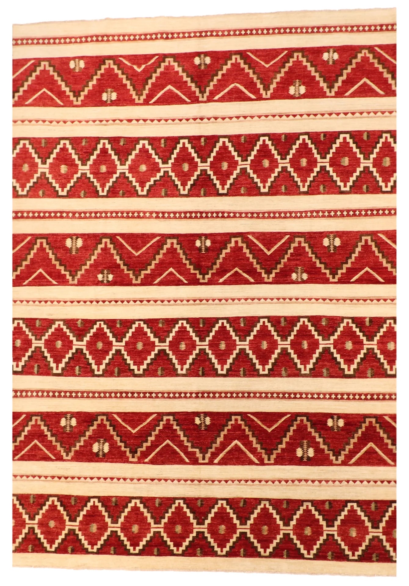 9.11 x 13.9 - Mountain Modern Wool Western Rectangle - Finest Hand-Knotted Quality Wool — 63920