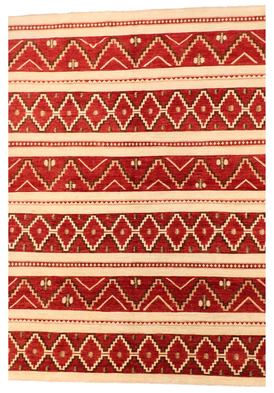 9.11 x 13.9 - Mountain Modern Wool Western Rectangle - Finest Hand-Knotted Quality Wool — 63920