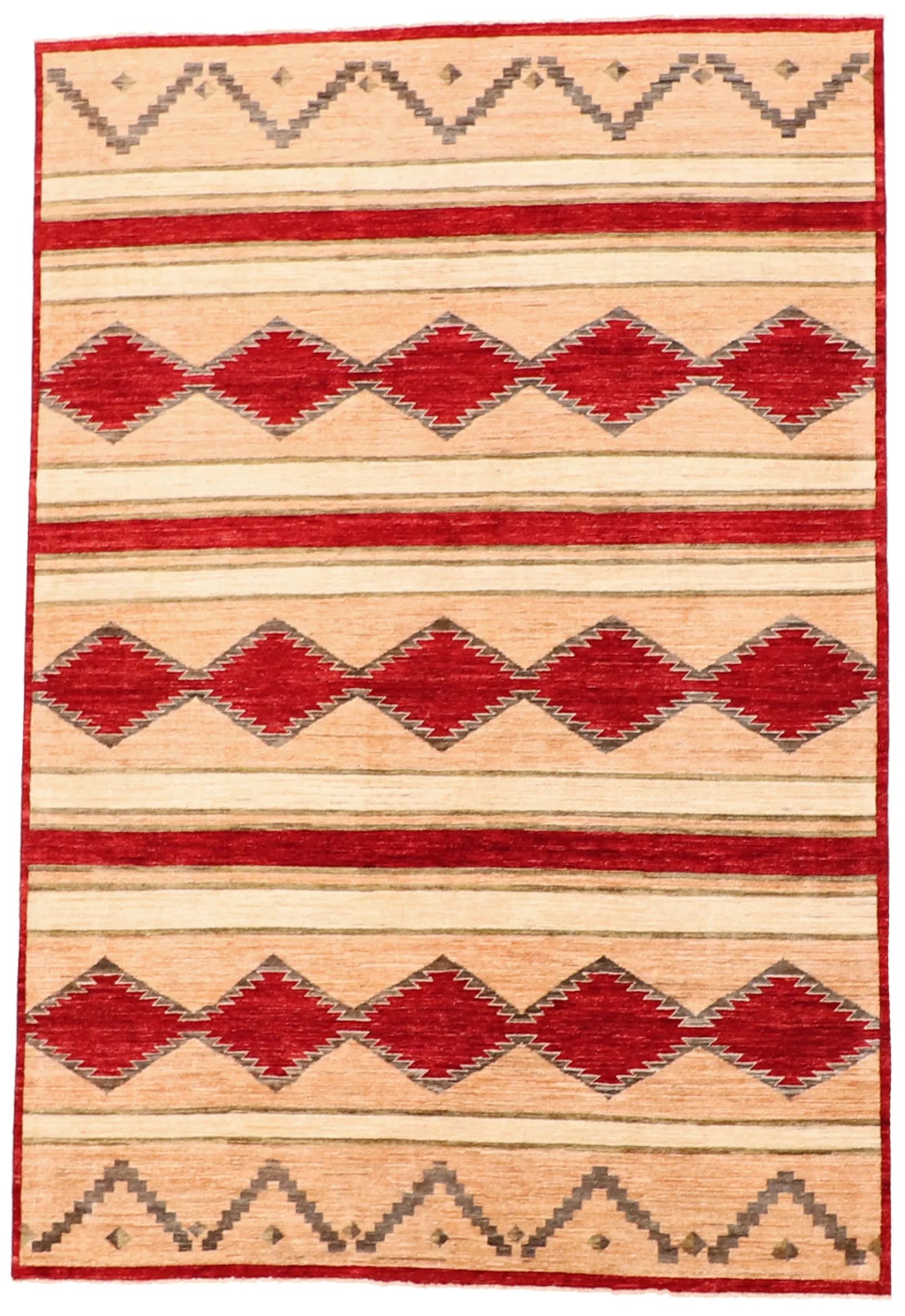 5.11 x 8.7 - Mountain Modern Wool Western Rectangle - Finest Hand-Knotted Quality Wool — 63923