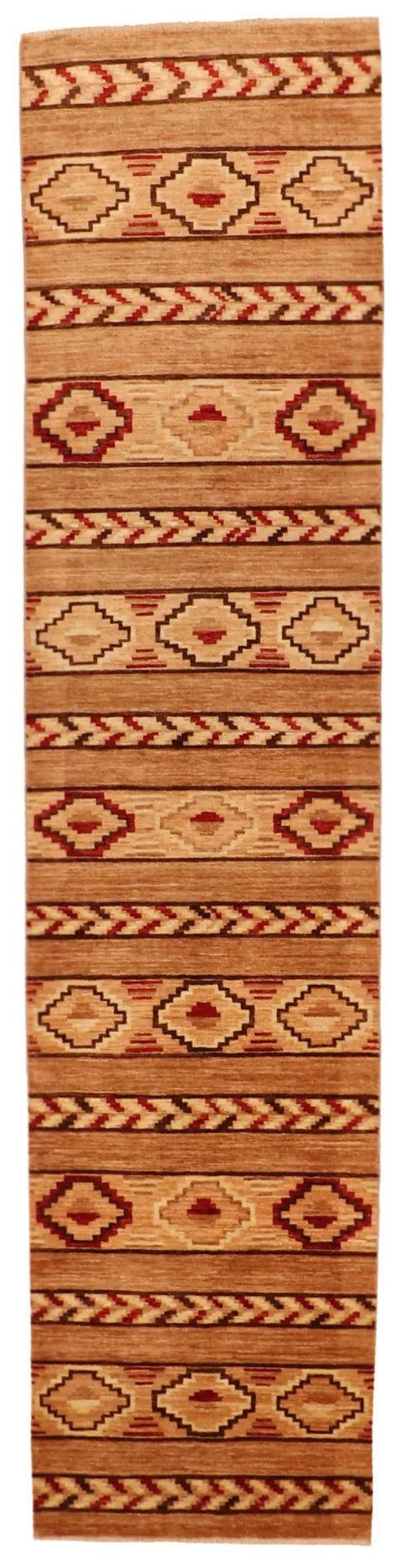 2.8 x 11.5 - Mountain Modern Fine/Wool All Over Rectangle - Finest Hand-Knotted Quality Wool — 63949