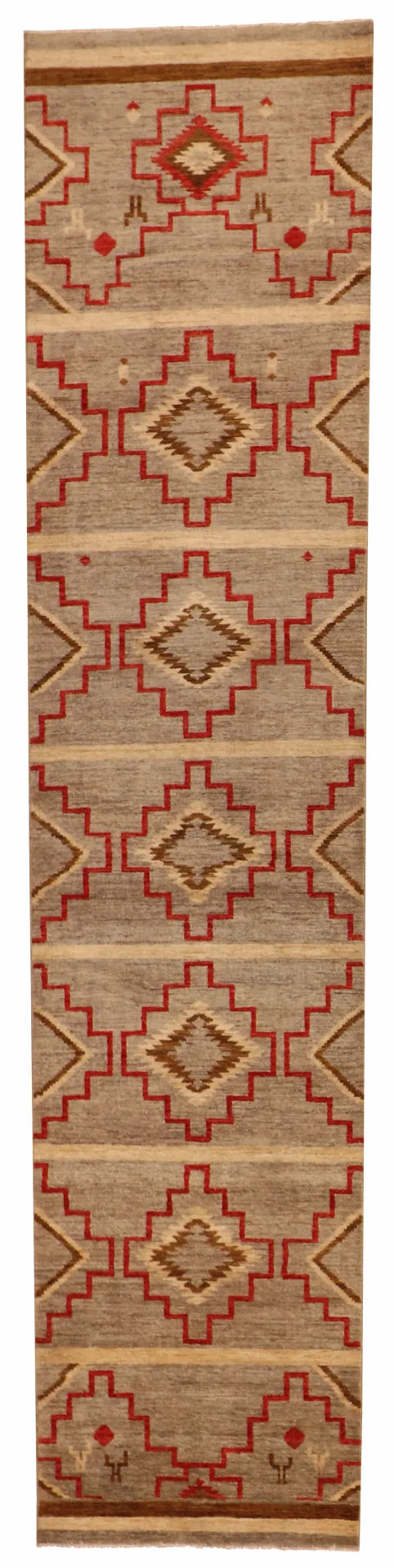 2.7 x 11.3 - Mountain Modern Fine/Wool All Over Rectangle - Finest Hand-Knotted Quality Wool — 64017