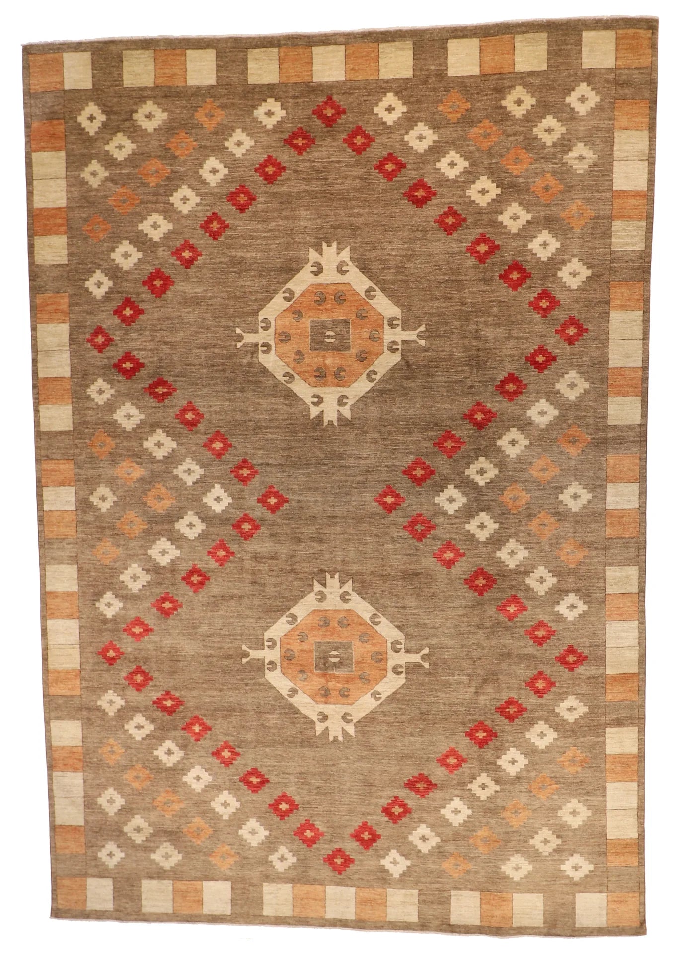 9.9 x 13.10 - Mountain Modern Fine/Wool All Over Rectangle - Finest Hand-Knotted Quality Wool — 64051