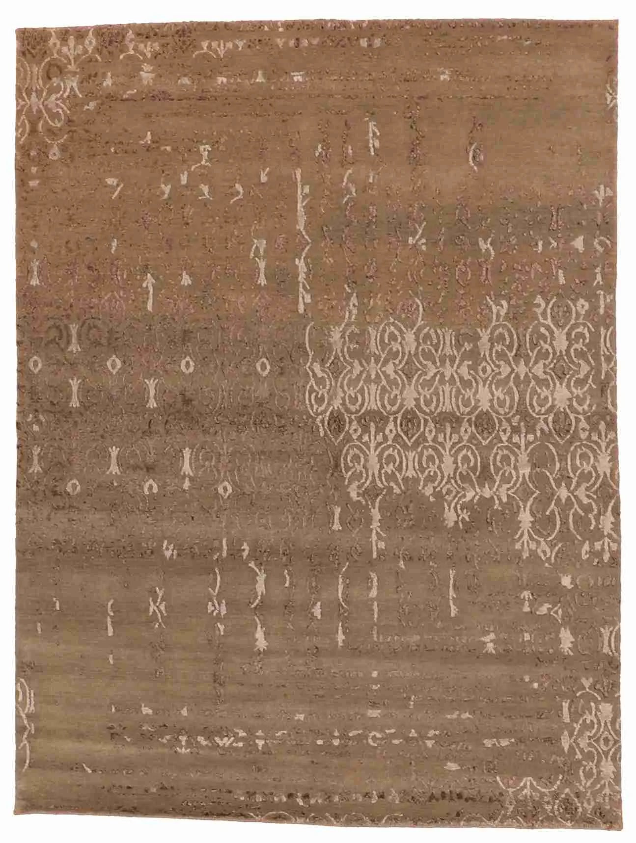 5.1 x 7.1 - Modern Fine/Wool/Silk All Over Rectangle - Hand Woven Rug — 64141