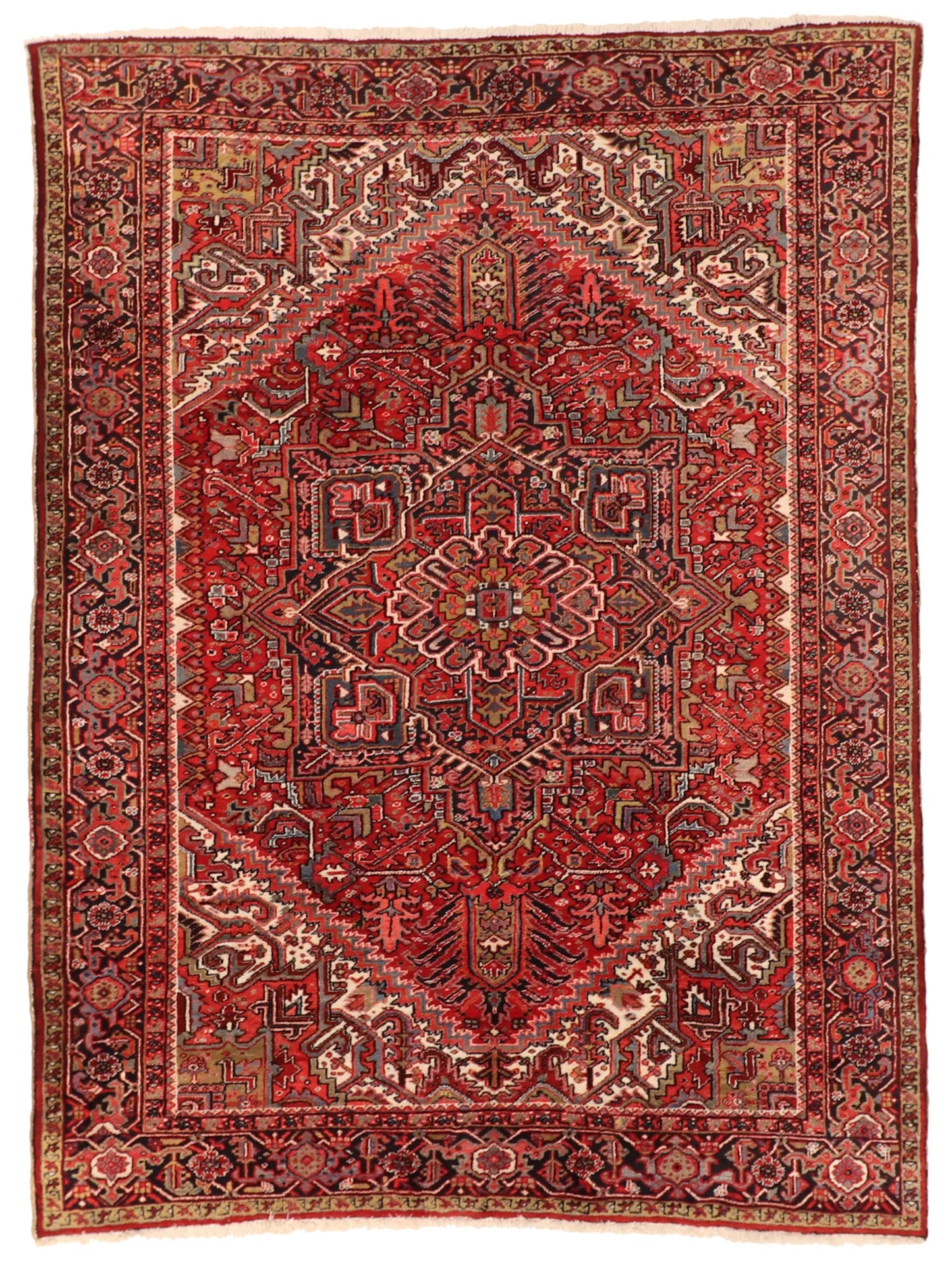 8.8 x 11.5 - Heriz Fine/Wool Geometric Rectangle - Hand Woven Rug — 64147