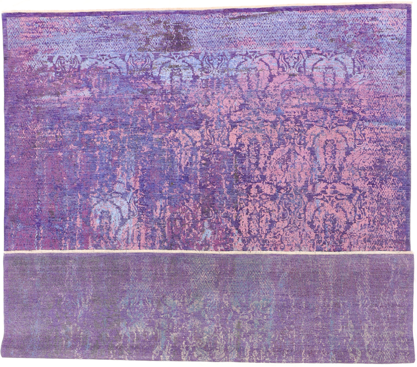W 10.10 L 12.3 Modern Wool And Silk Blend Hand-Woven All-Over Design - 64166