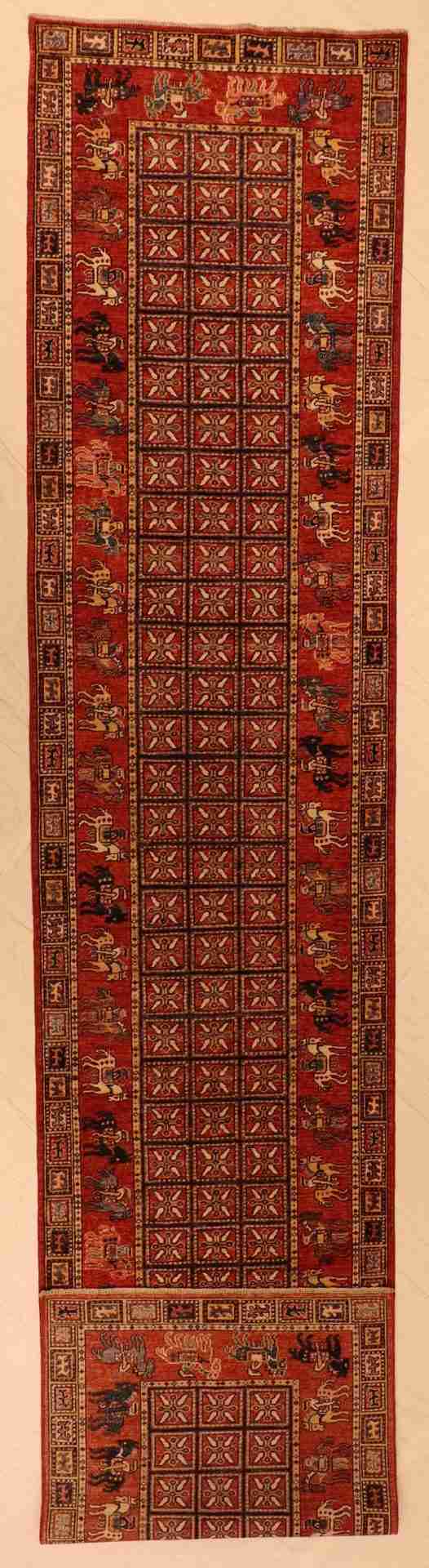 W 3.2 - L 15.3 - Lori Fine/Wool All Over Rectangle - Finest Hand-Knotted Quality Wool - 64221