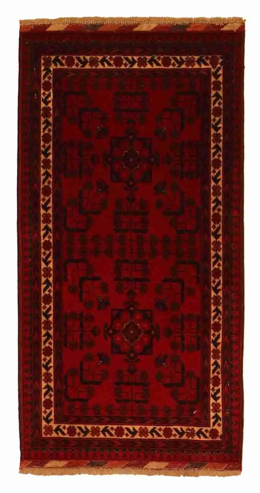 1.9 x 3.5 - Khan Fine/Wool All Over Rectangle - Finest Hand-Knotted Quality Wool — 64258