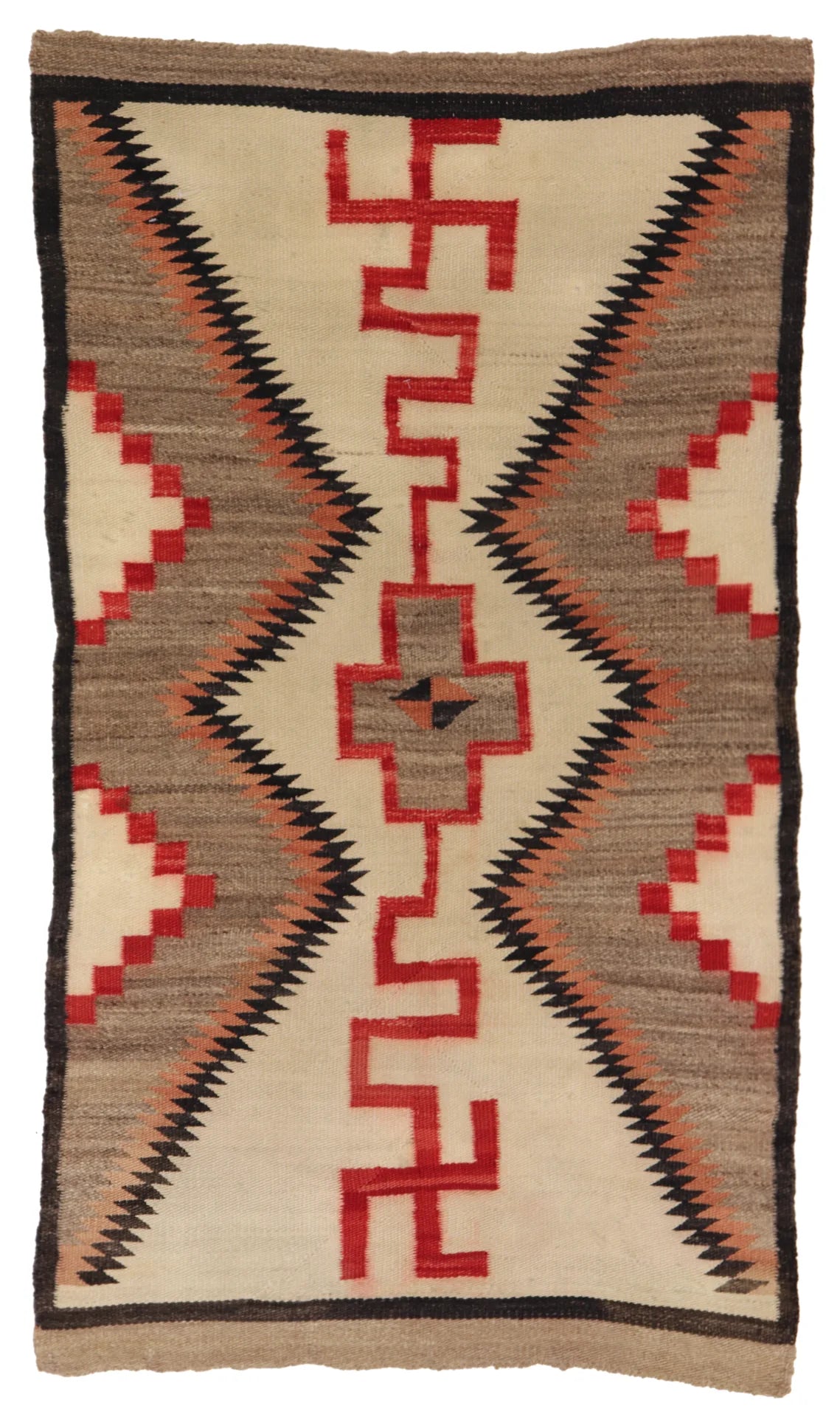 3 x 5.4 - Navajo Fine Geometric Rectangle - Finest Hand-Made Quality Wool — 64377