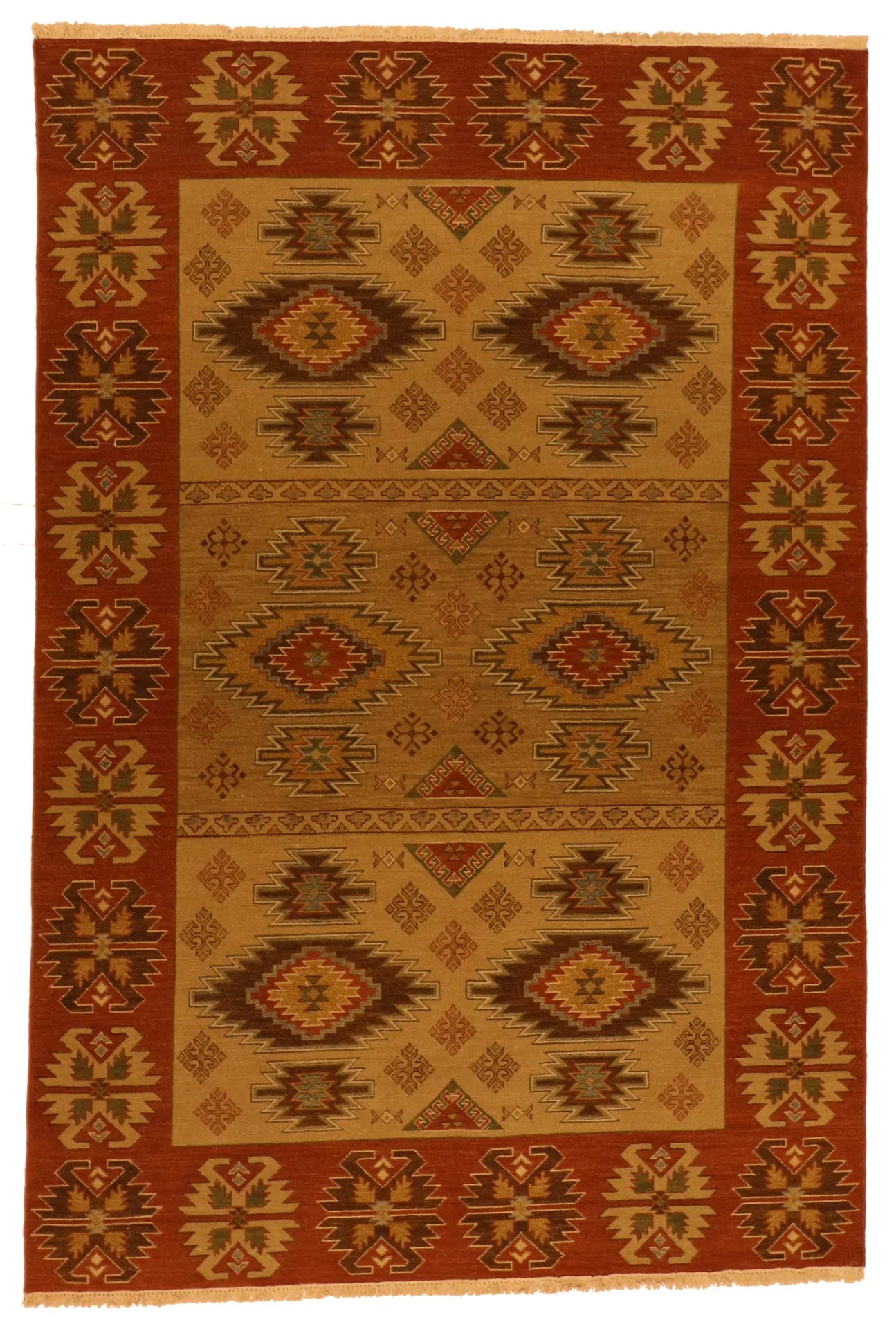 5.11 x 8.9 - Kazak Wool Traditional Rectangle - Finest Hand-Knotted Quality Wool — 64475