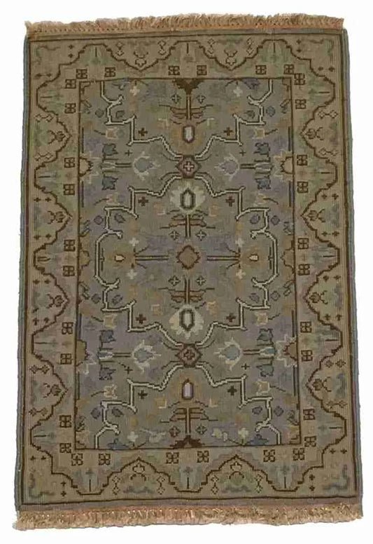 2 x 3 - Oushak Fine/Wool All Over Rectangle - Finest Hand-Knotted Quality Wool — 64520