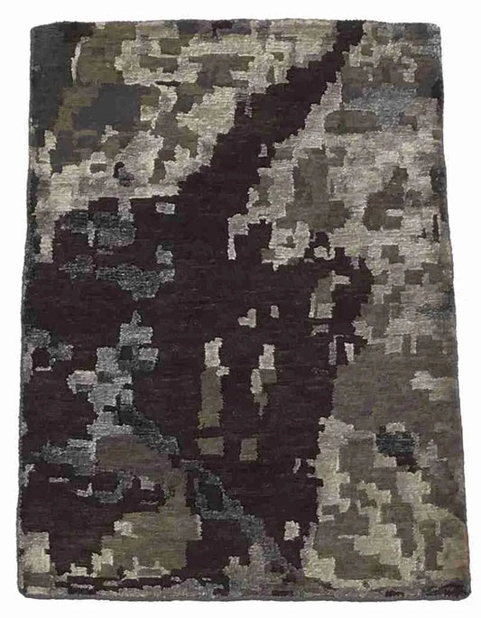 2 x 3 - Modern Silk/Wool All Over Rectangle - Finest Hand-Knotted Quality Silk/Wool — 64565