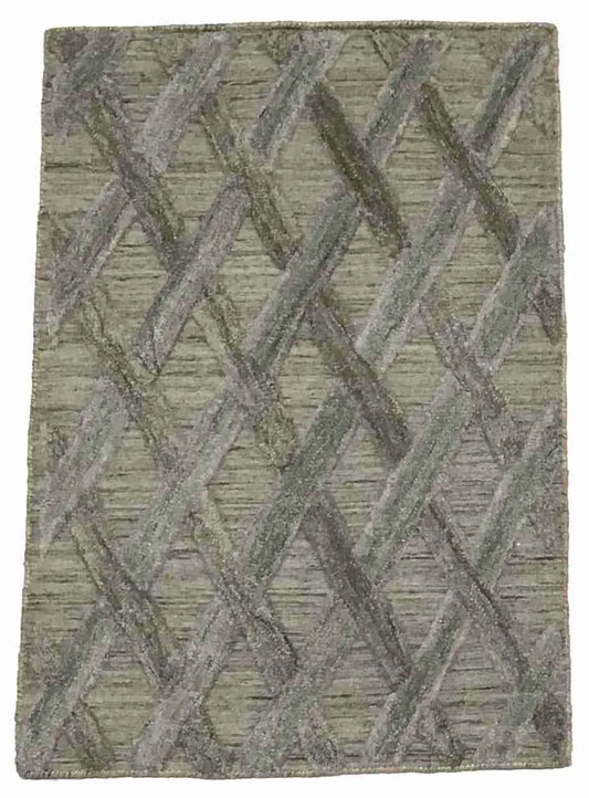 2 x 3 - Modern Fine/Wool All Over Rectangle - Finest Hand-Knotted Quality Wool — 64626
