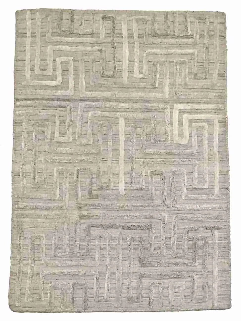 2 x 3 - Modern Silk/Wool All Over Rectangle - Finest Hand-Knotted Quality Wool/Silk — 64627