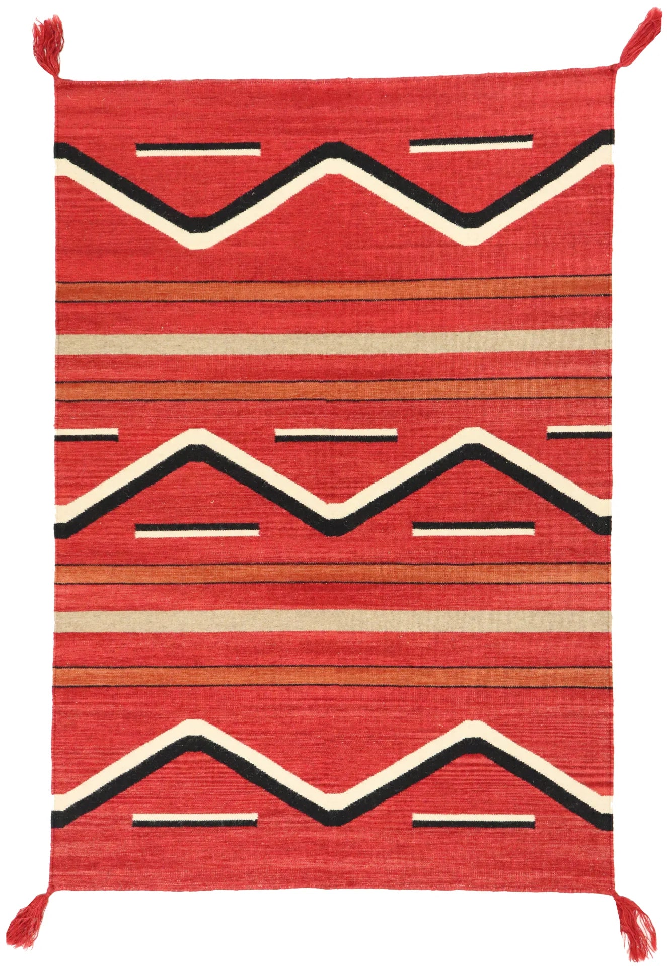 4.2 x 6 - Navajo Fine/Wool All Over Rectangle - Finest Hand-Made Quality Wool — 64720