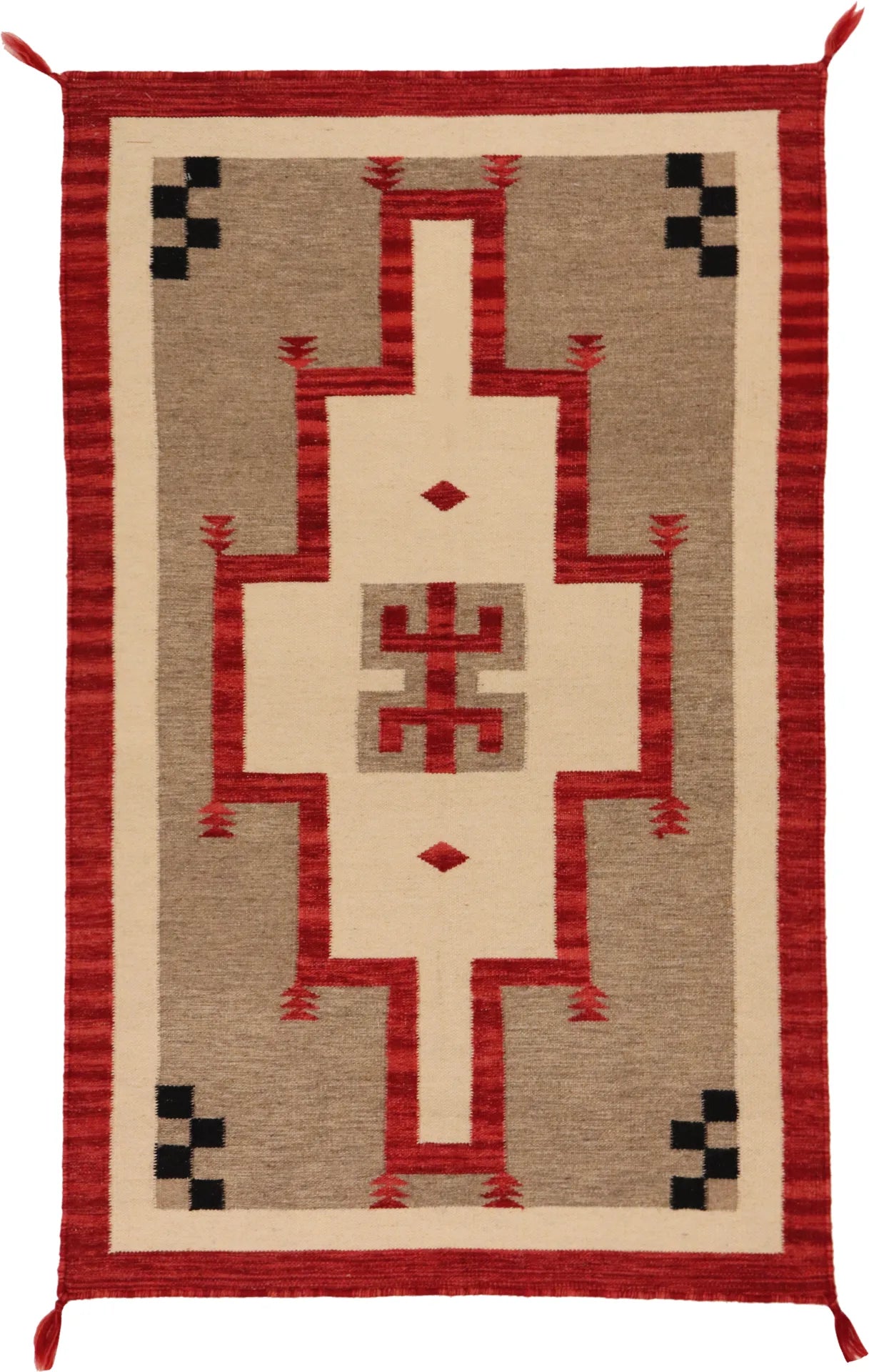 3.2 x 5.1 - Navajo Fine/Wool All Over Rectangle - Finest Hand-Made Quality Wool — 64754