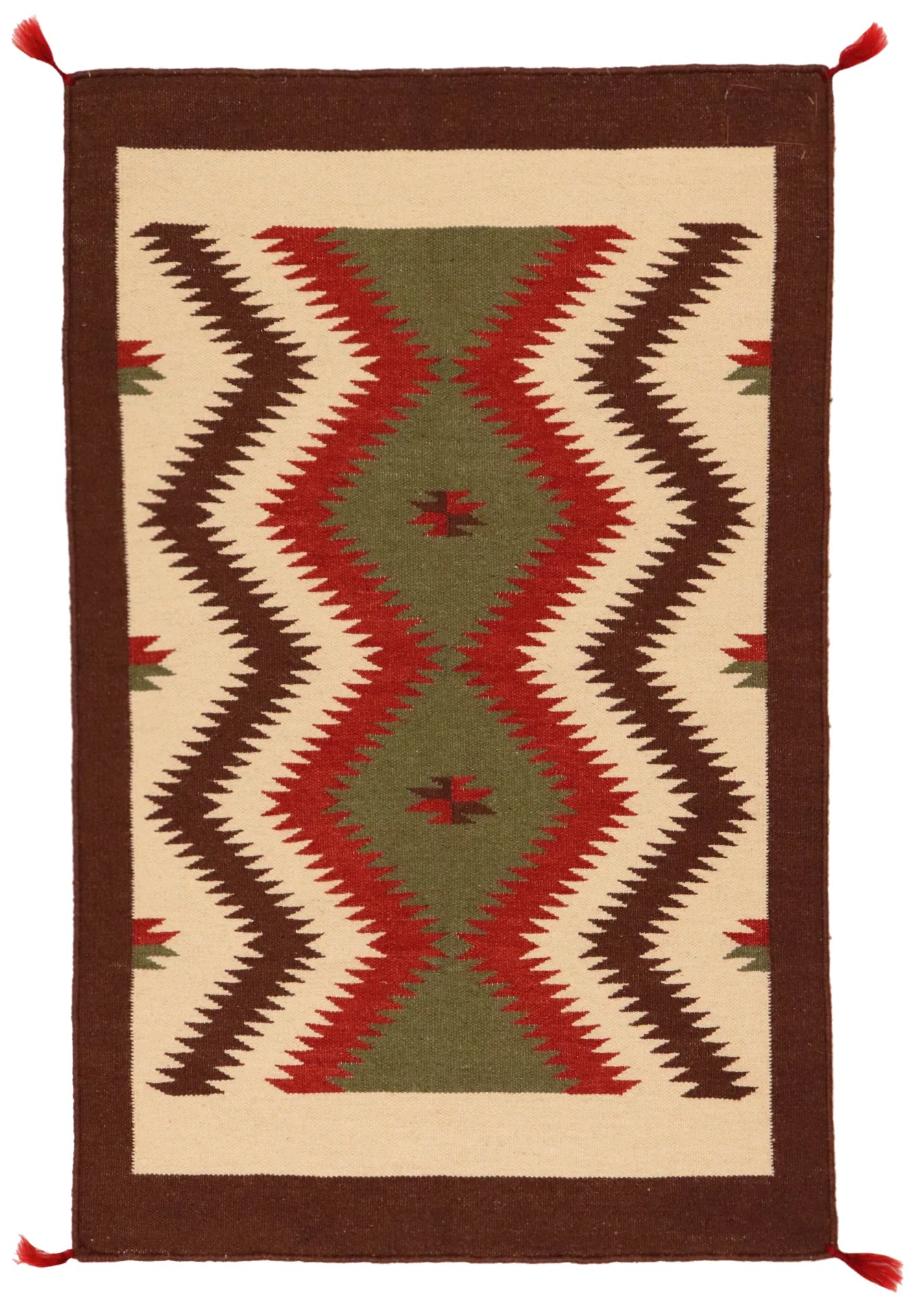 2.7 x 4 - Navajo Fine/Wool All Over Rectangle - Finest Hand-Made Quality Wool — 64787