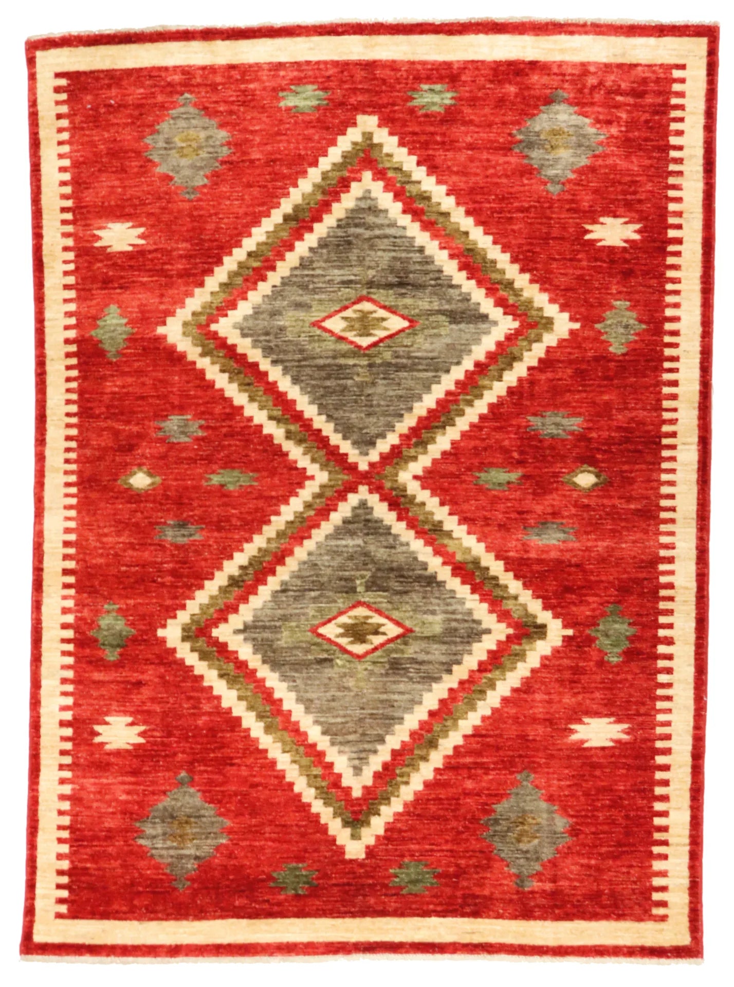 4.9 x 6.6 - Mountain Modern Wool Western Rectangle - Finest Hand-Knotted Quality Wool — 64942