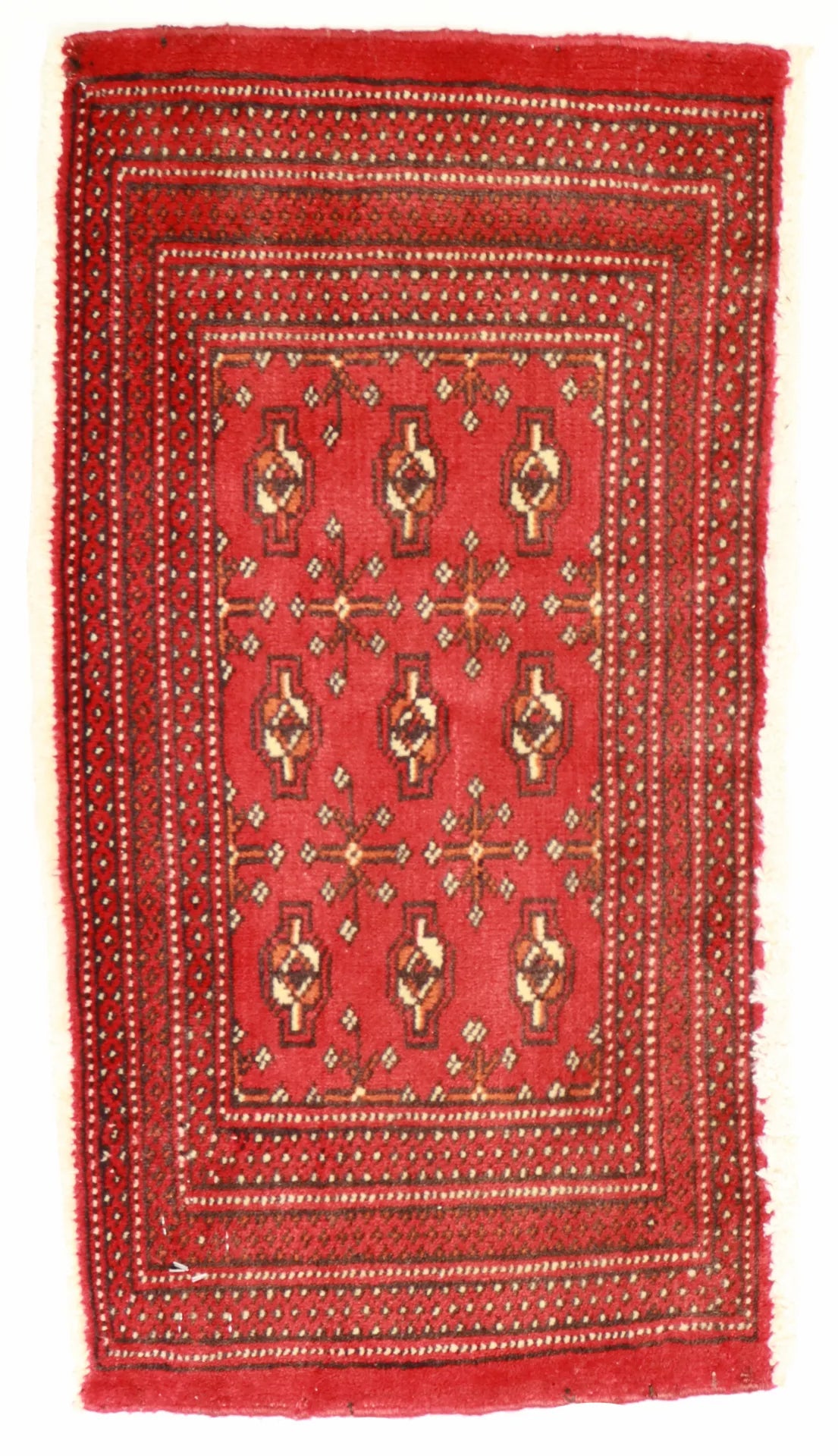 1.5 x 2.9 - Tekeh Fine/Wool Geometric Rectangle - Finest Hand-Knotted Quality Wool — 64946