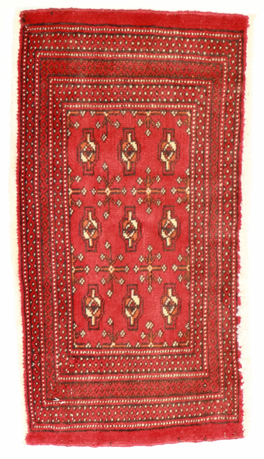 1.5 x 2.9 - Tekeh Fine/Wool Geometric Rectangle - Finest Hand-Knotted Quality Wool — 64946