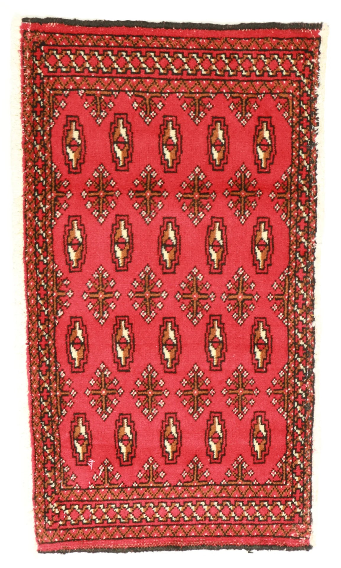 1.8 x 3.1 - Tekeh Fine/Wool Geometric Rectangle - Finest Hand-Knotted Quality Wool — 64954