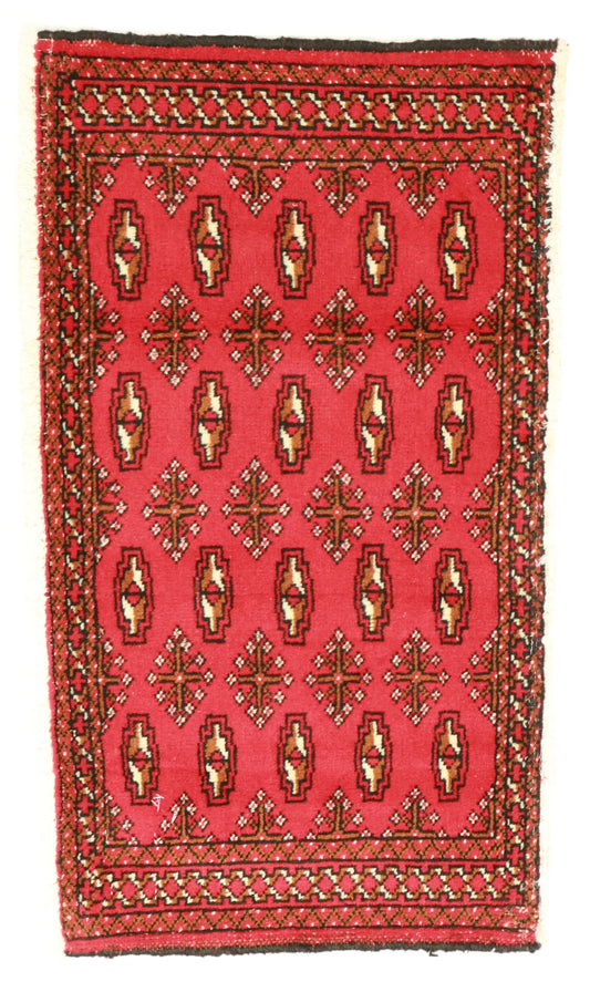 1.8 x 3.1 - Tekeh Fine/Wool Geometric Rectangle - Finest Hand-Knotted Quality Wool — 64954