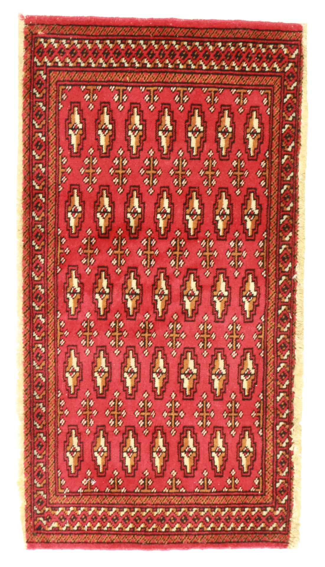 1.8 x 3.4 - Tekeh Fine/Wool Geometric Rectangle - Finest Hand-Knotted Quality Wool — 64960