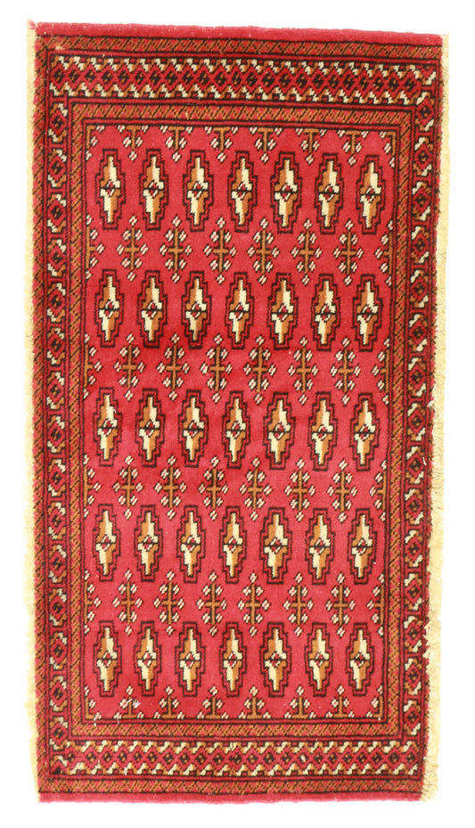 1.8 x 3.4 - Tekeh Fine/Wool Geometric Rectangle - Finest Hand-Knotted Quality Wool — 64960