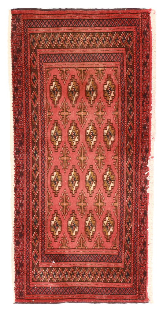 1.6 x 3 - Tekeh Fine/Wool Geometric Rectangle - Finest Hand-Knotted Quality Wool — 64964