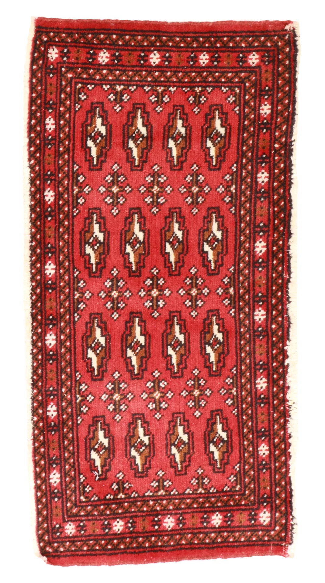 1.8 x 3.5 - Tekeh Fine/Wool Geometric Rectangle - Finest Hand-Knotted Quality Wool — 64965