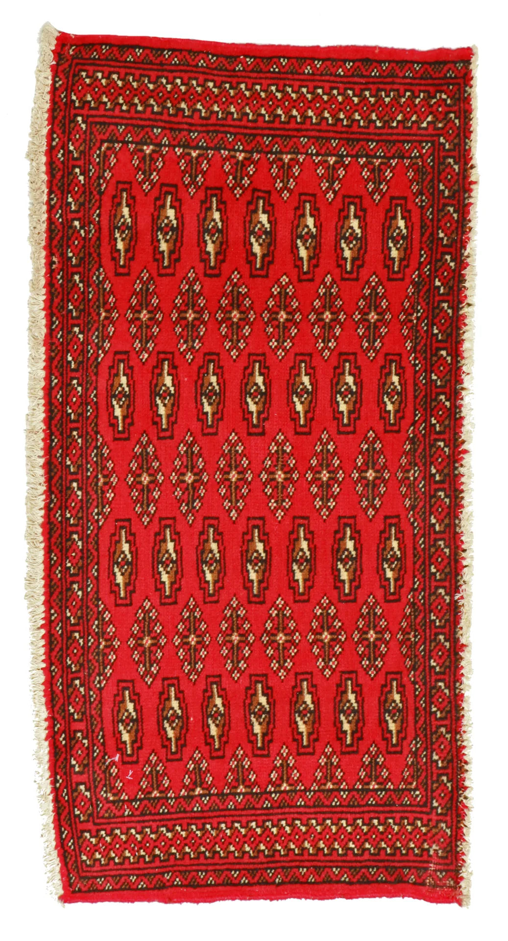 1.7 x 3.4 - Tekeh Fine/Wool Geometric Rectangle - Finest Hand-Knotted Quality Wool — 64967