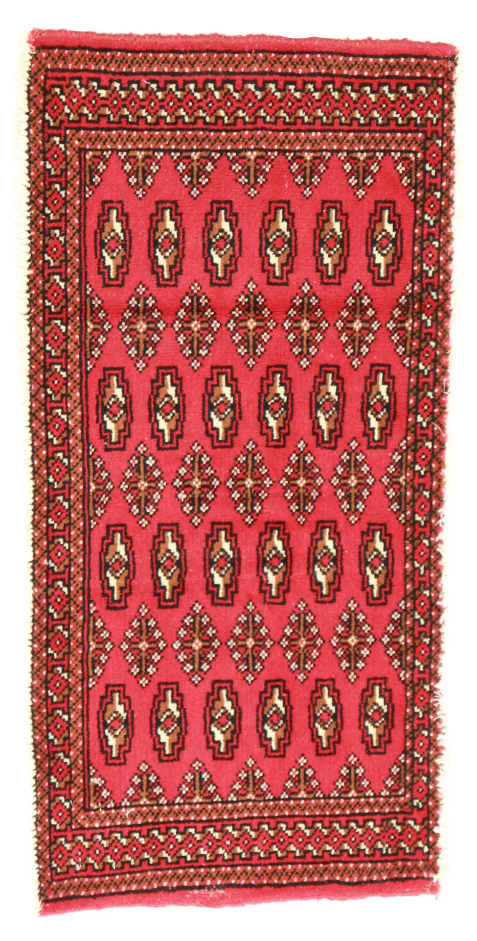 1.7 x 3.4 - Tekeh Fine/Wool Geometric Rectangle - Finest Hand-Knotted Quality Wool — 64980