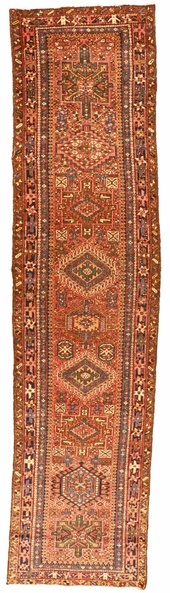 3.2 x 13.1 - Karajeh Fine Geometric Rectangle - Hand Woven Rug — 65022