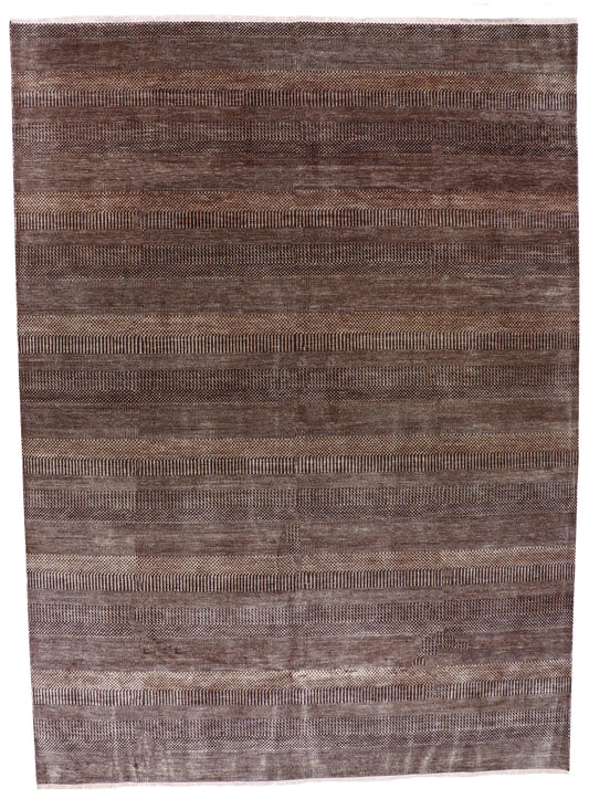 9.1 x 12.3 - Modern Fine/Wool All Over Rectangle - Hand Woven Rug — 65027