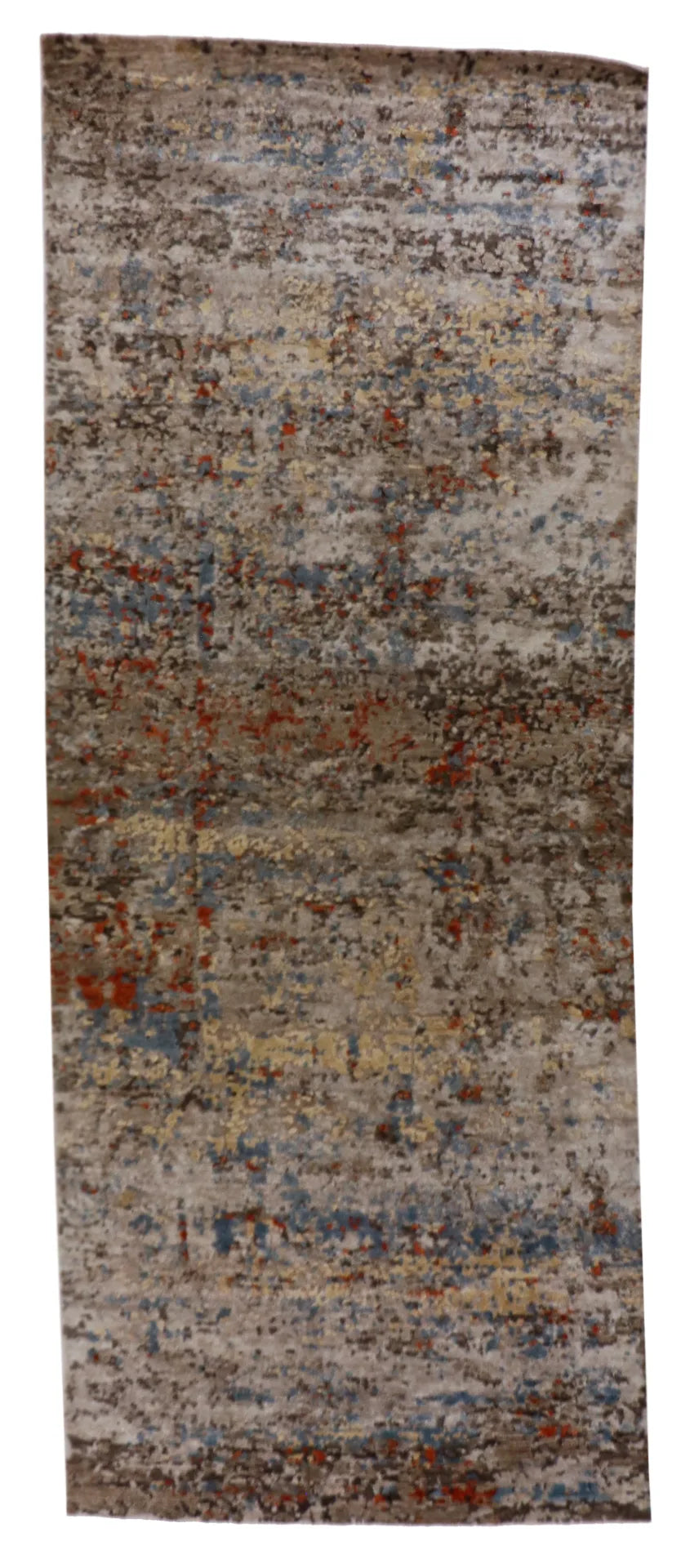 3.11 x 9.10 - Modern Fine/Wool/Silk All Over Rectangle - Finest Hand-Knotted Quality Wool — 65113