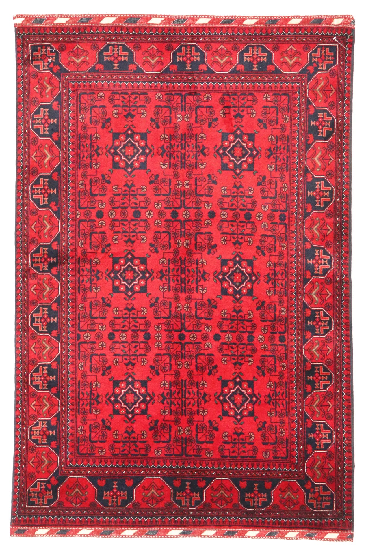 3.6 x 4.10 - Turkamen Wool All Over Rectangle - Finest Hand-Knotted Quality Wool — 65178