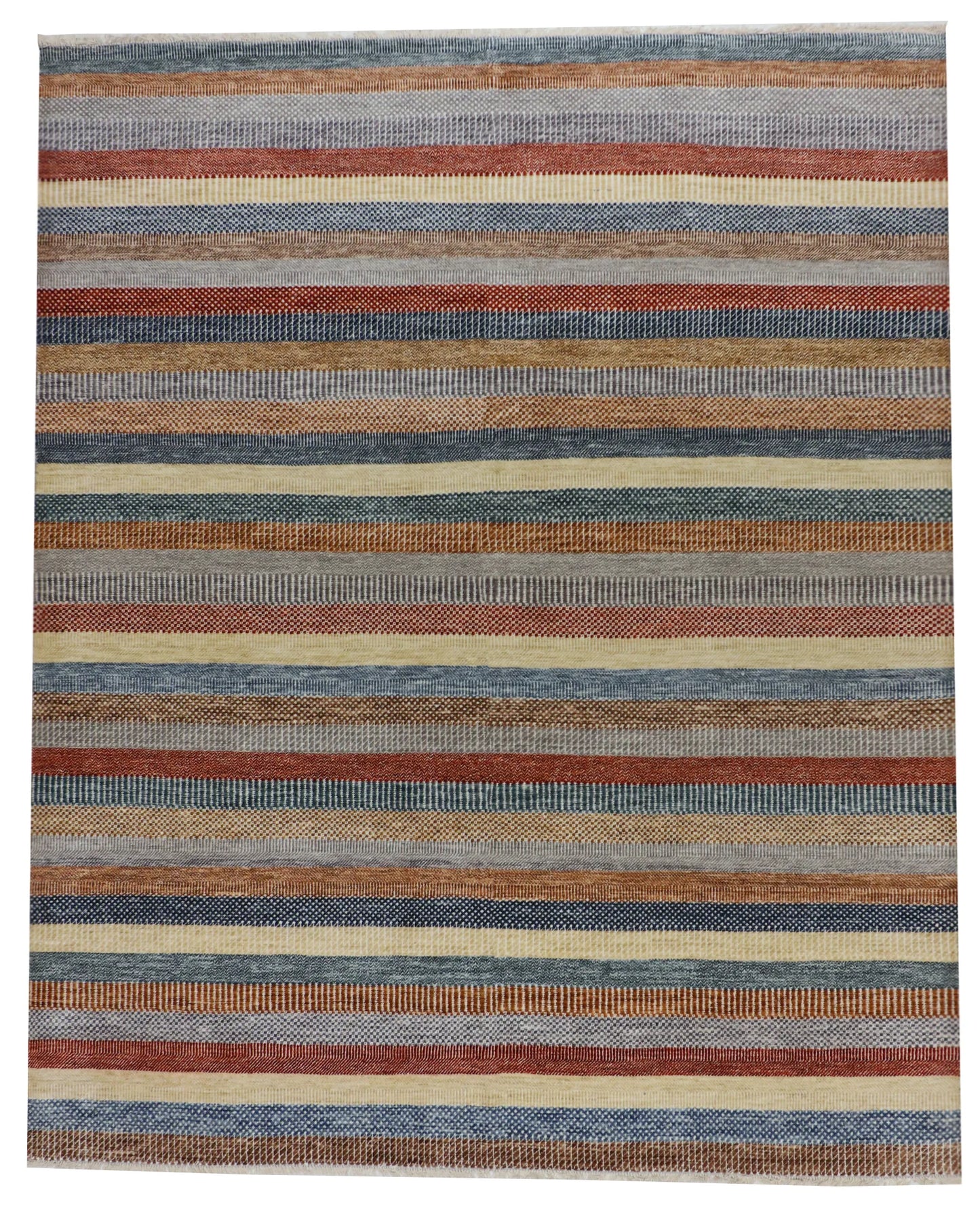 8.3 x 10.3 - Modern Wool Contemporary Rectangle - Finest Hand-Knotted Quality Wool — 65187