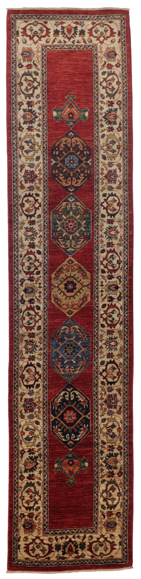 2.7 x 11.7 - Karajeh Wool All Over Rectangle - Finest Hand-Knotted Quality Wool — 65357