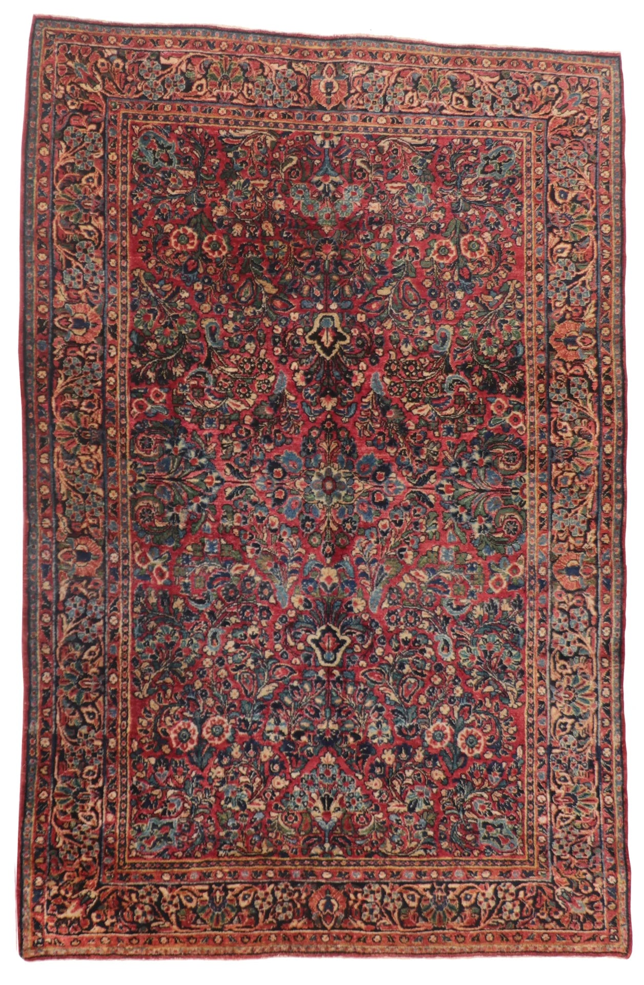 5.2 x 7.10 - Sarouk Wool Traditional Rectangle - Finest Hand-Knotted Quality Wool — 65475