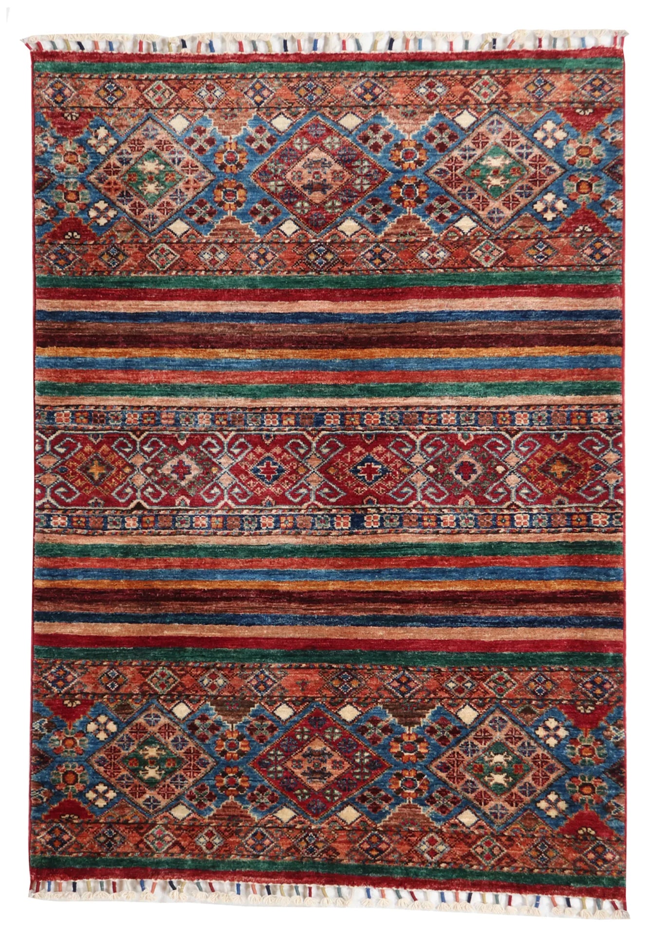 3.6 x 4.10 - Baluch Fine/Wool All Over Rectangle - Finest Hand-Knotted Quality Wool — 65576