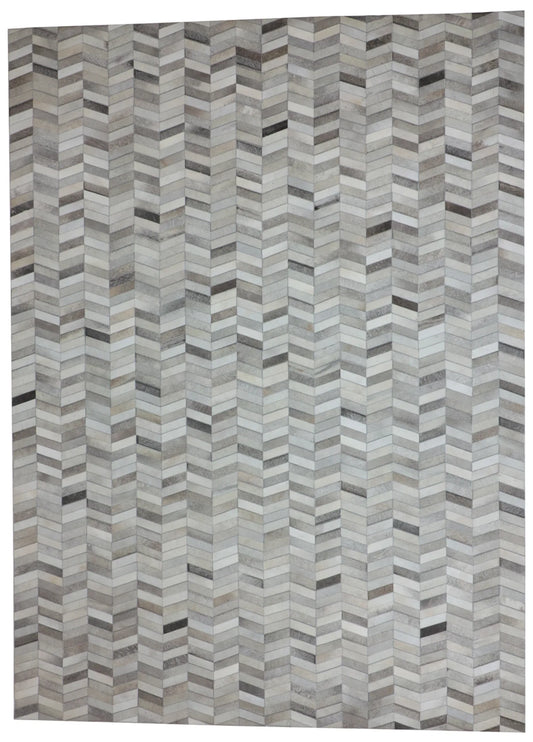 10 x 13.10 - Cowhide Leather Cowhide Rectangle - Finest Hand-Knotted Quality Wool — 65665